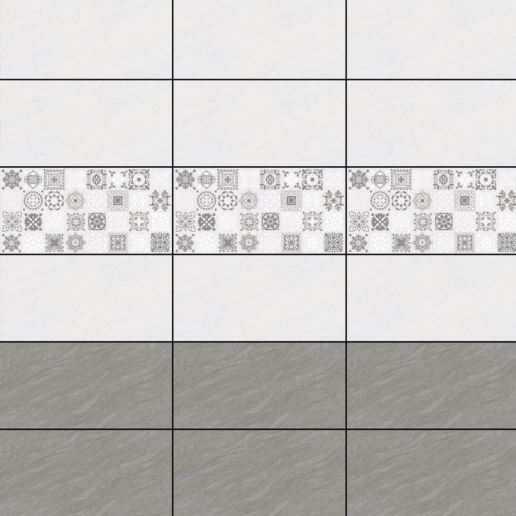 Gạch ốp men bóng vân đá xám điểm hoa văn KTM- GXVD - 30x60