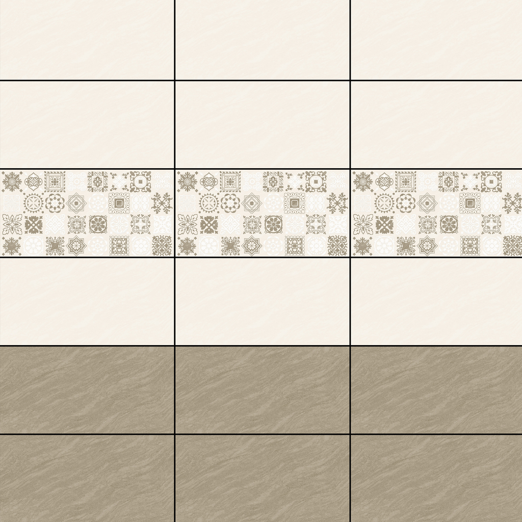 Gạch ốp men bóng vân đá vàng điểm hoa văn KTM- GXVG - 30x60