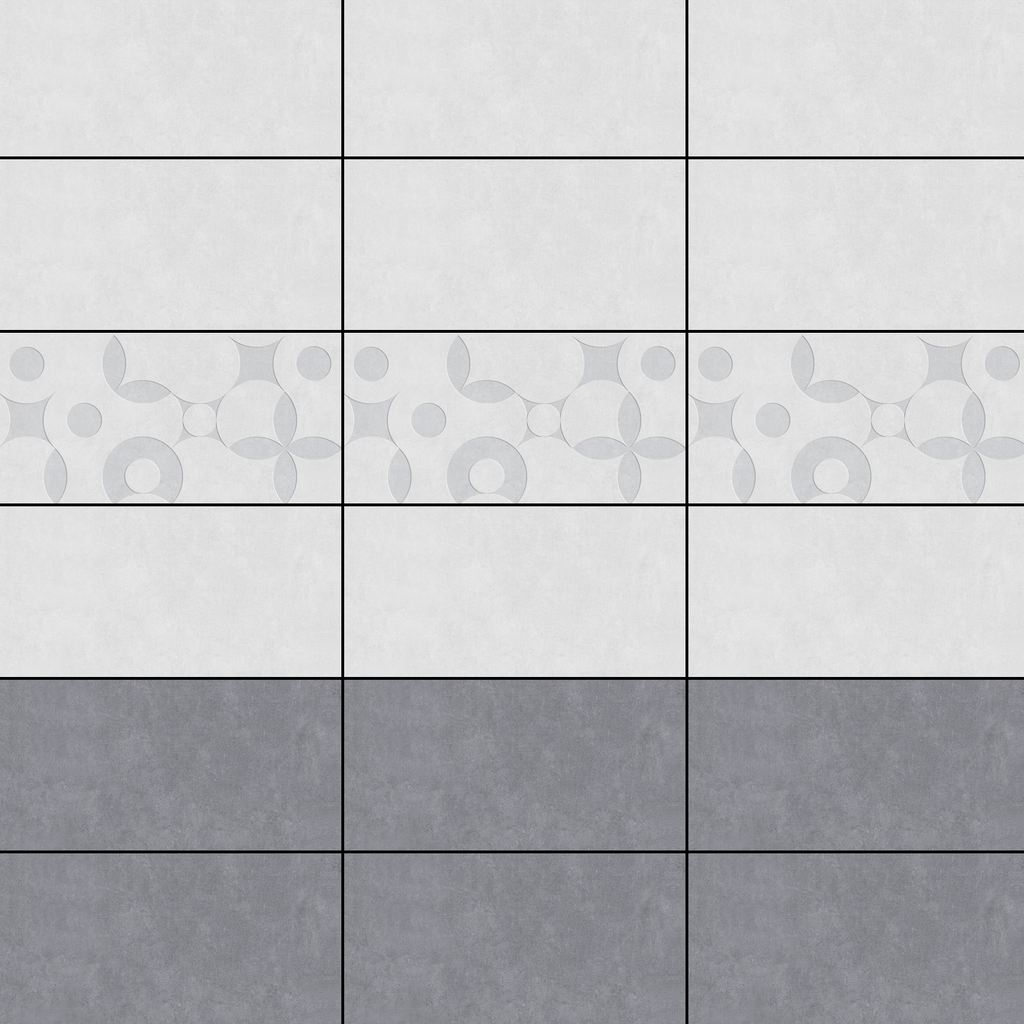 Gạch ốp men bóng vân đá xám điểm hoa văn KTM- GXVT - 30x60