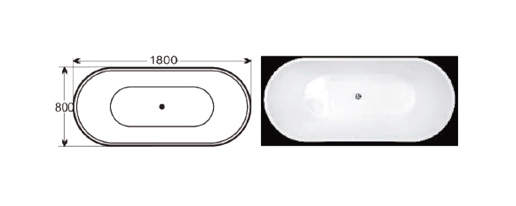 Bồn tắm oval liền khối VM 109