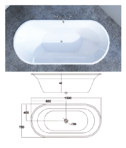  Bồn tắm dài âm sàn VO-1575 