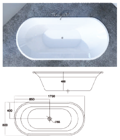  Bồn tắm dài âm sàn VO-1780 