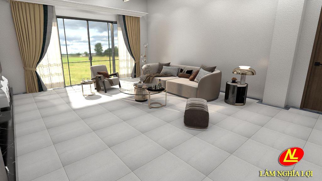 Gạch ốp lát đá mờ xám trơn HM-CF-NNGDF-P - 60x60