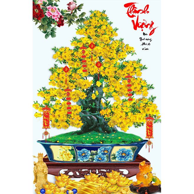 Gạch tranh cây mai 06