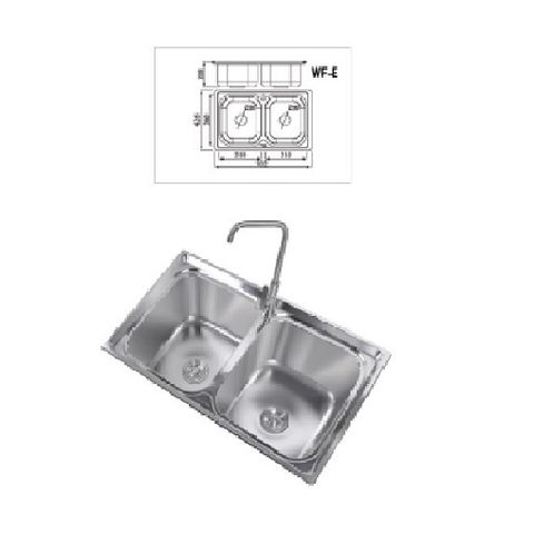  Chậu rửa chén 2 hộc inox 304 WF-E 