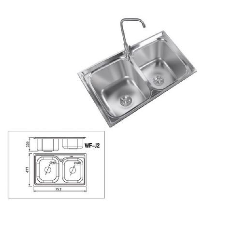  Chậu rửa chén 2 hộc inox 304 WF-J2 