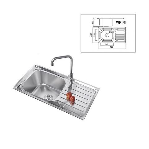 Chậu rửa chén 1 hộc 1 bàn inox 304 WF-N1 