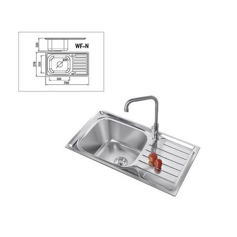  Chậu rửa chén 1 hộc 1 bàn inox 304 WF-N 