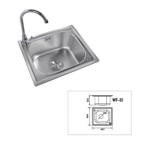  Chậu rửa chén 1 hộc inox 304 WF-S1 