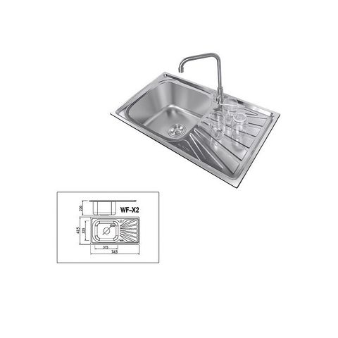 Chậu rửa chén 1 hộc 1 bàn inox 304 WF-X2 