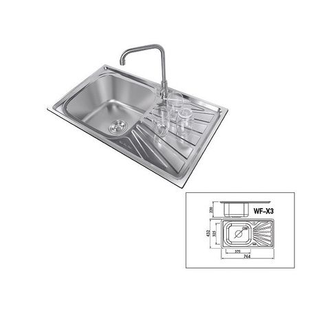  Chậu rửa chén 1 hộc 1 bàn inox 304 WF-X3 