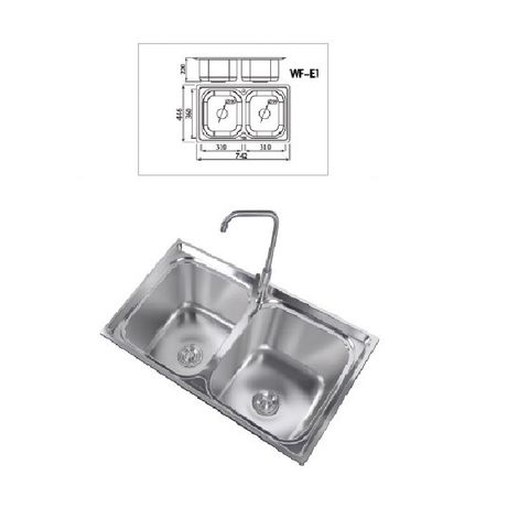  Chậu rửa chén 2 hộc inox 304 WF-E1 