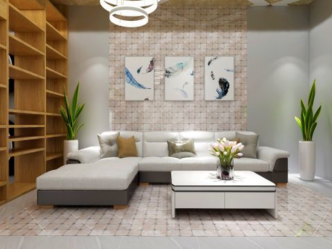  Gạch ốp lát đá bóng kính trang trí ô vuông cam trắng SG-GXZZG - 30x30 