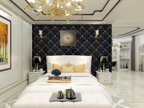  Gạch ốp lát đá bóng kính trang trí đen nhũ bạc tròn SG-GXZZF - 30x30 