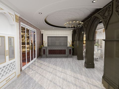  Gạch ốp lát đá bóng kính vân nâu xám khắc kim ID-NDF-F-MZNF - 60x120 