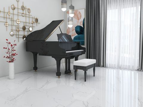  Gạch ốp lát đá bóng kính trắng vân khói khắc kim DFVDG-D - 60x120 