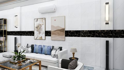  Gạch ốp lát đá bóng kính trắng vân khói khắc kim SG-NDFTX - 60x120 