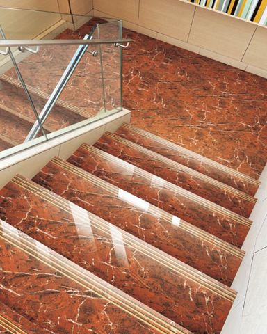  Gạch ốp lát cầu thang đỏ vân trắng nhũ vàng  LT-HTVDG-D - 47x120 