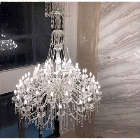  Đèn Chùm Thông Tầng Nến Pha Lê 50 Ngọn 