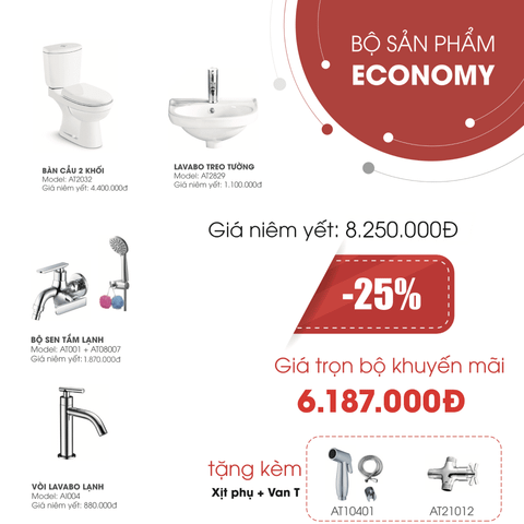  Combo Thiết Bị Vệ Sinh 6 Món ECONOMY 