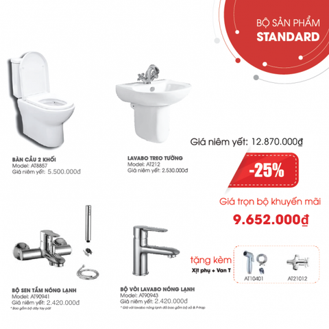  Combo Thiết Bị Vệ Sinh 6 Món STANDARD 