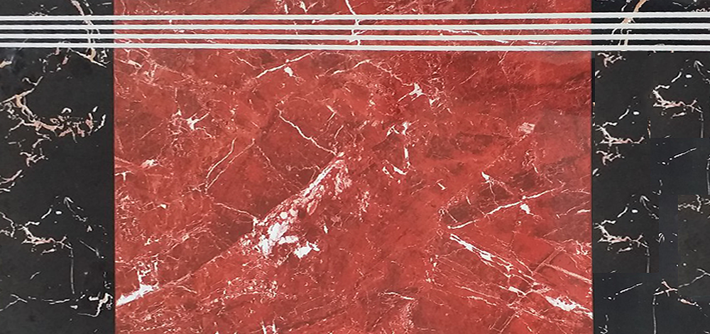 Gạch ốp lát cầu thang vân đá đỏ đen G-DVZD - 47x100