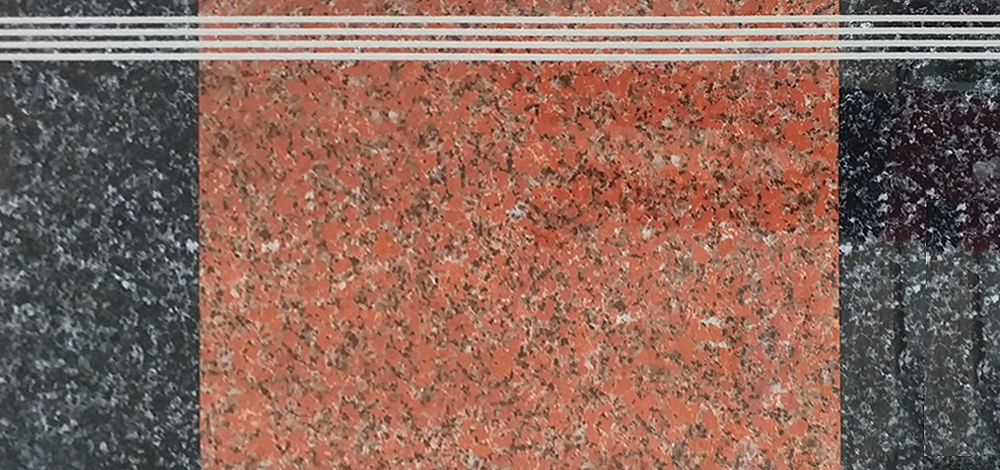 Gạch ốp lát cầu thang giả đá hoa cương đỏ đen G-DVZH - 47x100