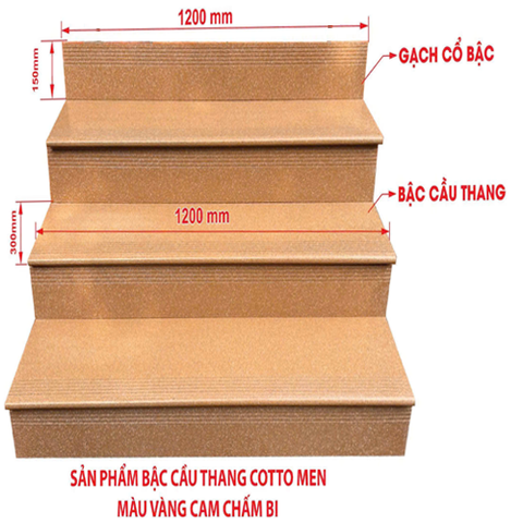  Gạch ốp lát cầu thang giả đá cam chấm bi 