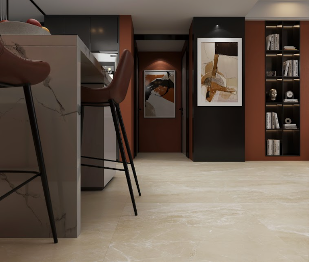 Gạch lát nền vân đá vàng mờ GD-VZNZZ-S - 80x80