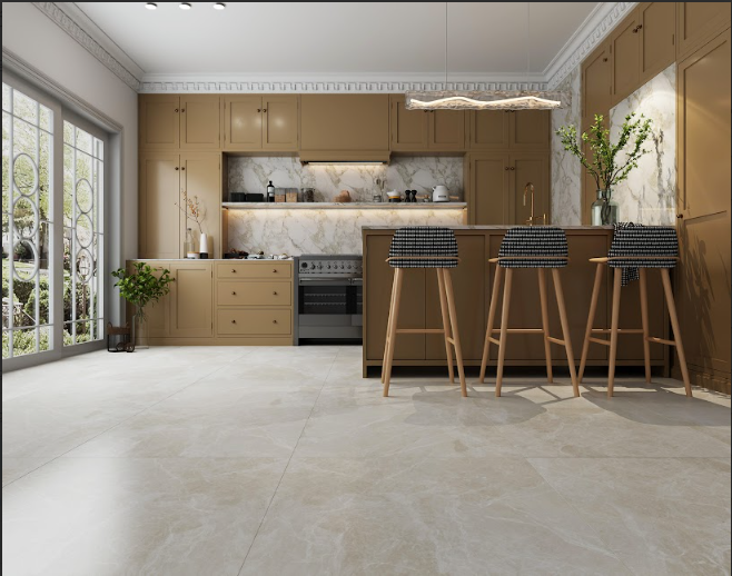 Gạch lát nền vân đá kem vàng mờ GD-VZNNX-S - 80x80