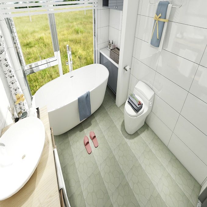 Gạch lát nền đá đồng chất xanh rêu sỏi GD-HTZM - 40x40