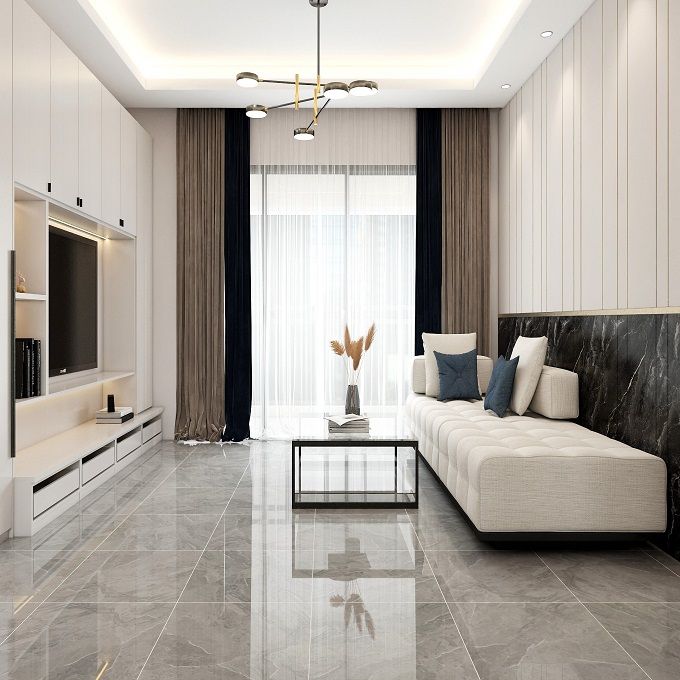Gạch lát nền đá bóng kính vân đá xám khắc kim GDL-NNZZT - 60x60