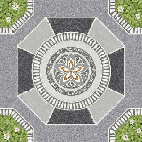  Gạch lát nền sân vườn men mờ hoa văn xám GHCM-MZZG - 50x50 