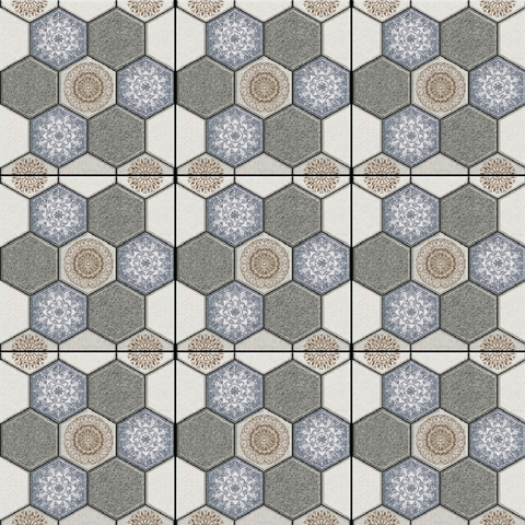  Gạch lát nền sân vườn men mờ hoa văn xám GHCM-MZZH - 50x50 