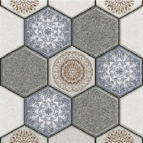  Gạch lát nền sân vườn men mờ hoa văn xám GHCM-MZZH - 50x50 