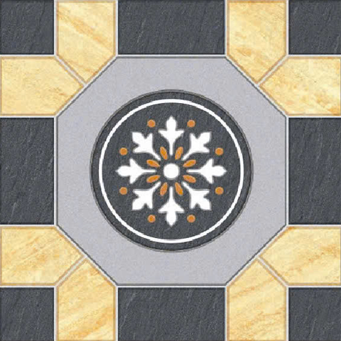 Gạch lát nền sân vườn men mờ hoa văn xám vàng GHCM-MZZDD - 50x50 
