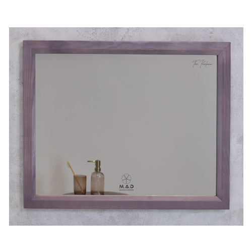 Gương soi treo tường chữ nhật ngang khung gỗ thông sơn màu môn