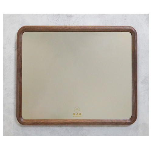 Gương soi treo tường chữ nhật ngang khung gỗ ốc chó