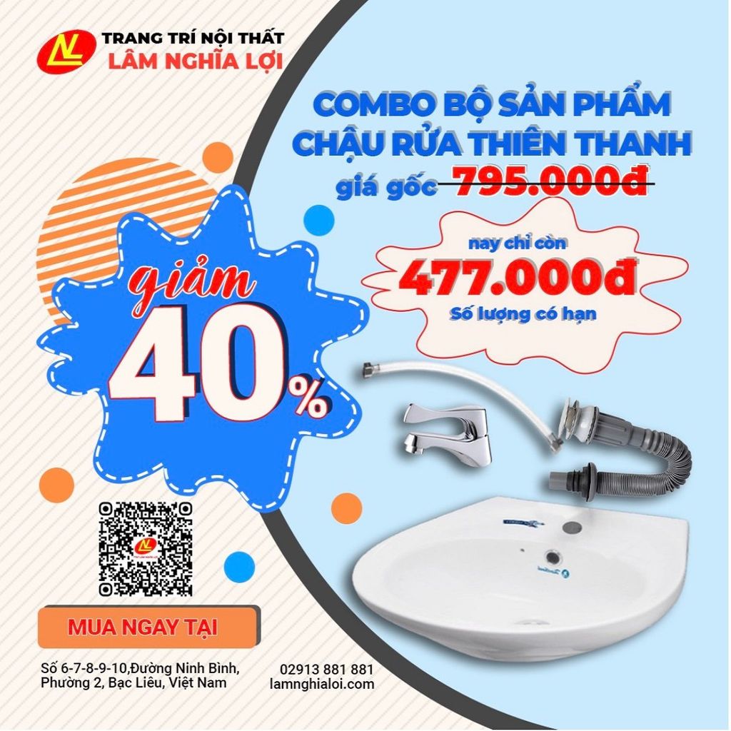 Combo Bộ Sản Phẩm Chậu Rửa Thiên Thanh
