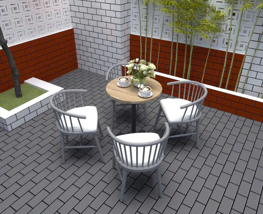 Gạch ốp lát nền men mờ sọc ô chữ nhật xám HN-HHZF  - 40x40