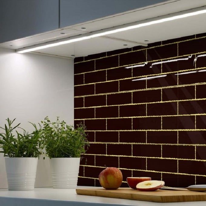 Gạch trang trí bóng kính khắc kim nâu KPT DMZD - 15x30