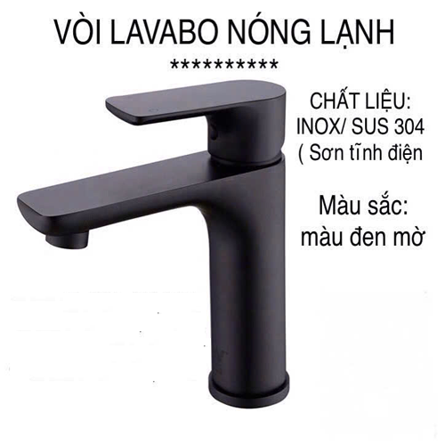 Vòi lavabo nóng lạnh inox 304 sơn tĩnh điện KS - 3213P