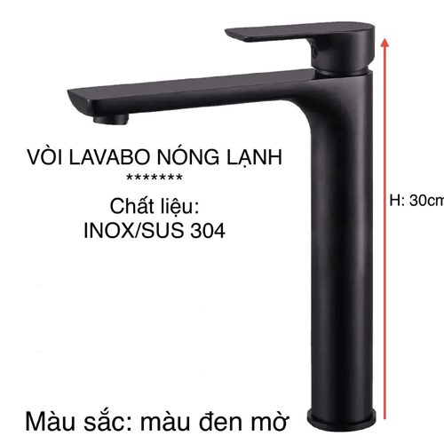 Vòi lavabo nóng lạnh inox 304 sơn tĩnh điện KS - 3213PC