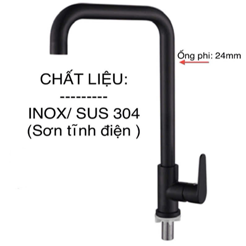Vòi rửa chén lạnh inox 304 sơn tĩnh điện KS - 3320DL
