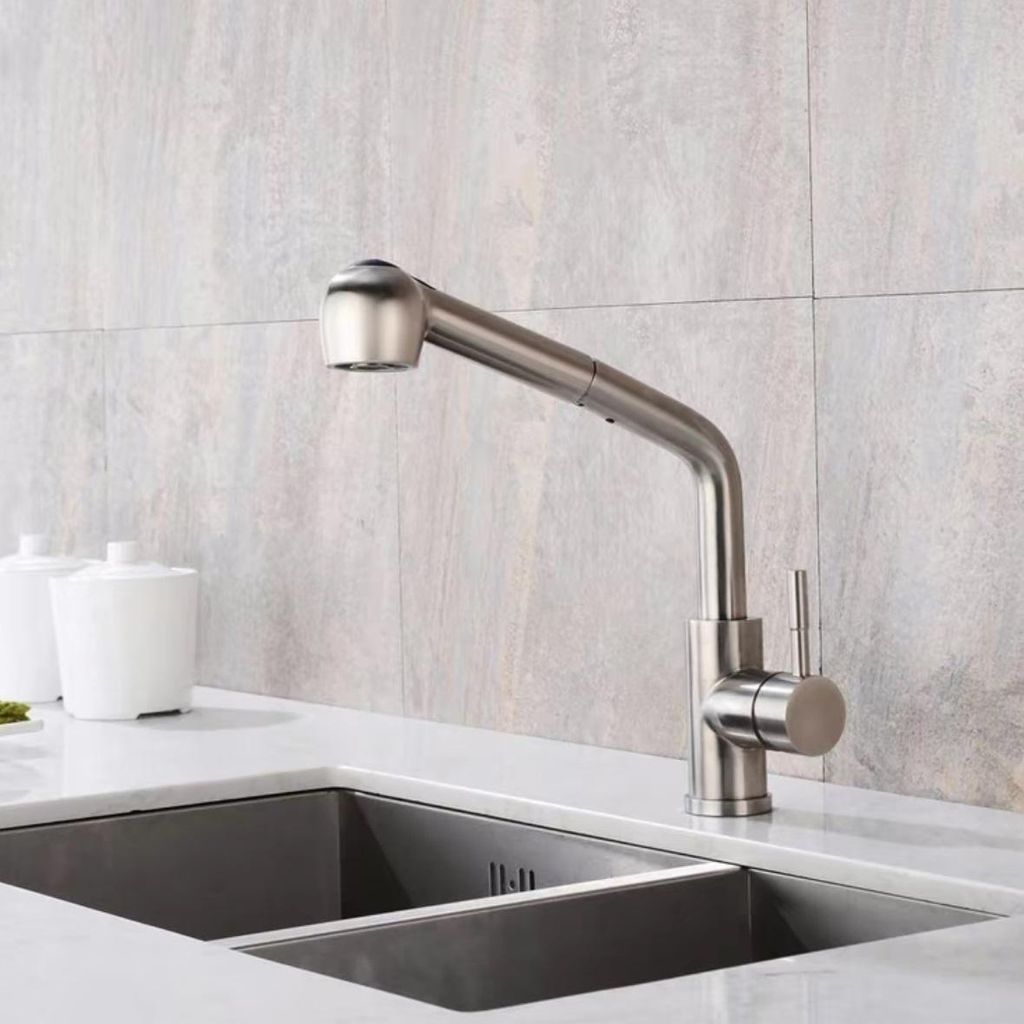 Vòi rửa chén nóng lạnh dây rút KS5318R