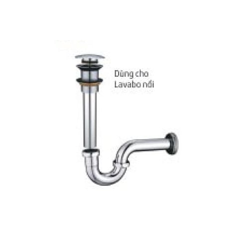  Xả lavabo kiếng đồng thau mạ crome (dùng cho lavabo nổi) KS - 0202 