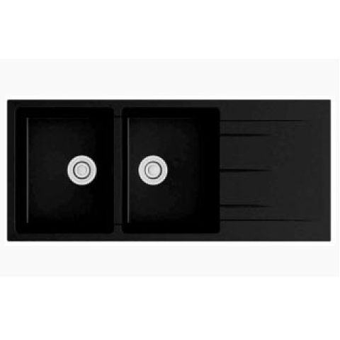  Chậu rửa chén đá Nano 2 hộc 1 bàn (đen) KS-11650L 