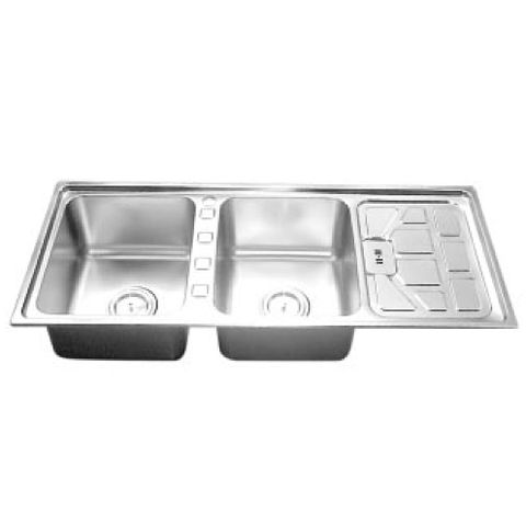  Chậu rửa chén 2 hộc 1 bàn inox 304 KS-12050A 