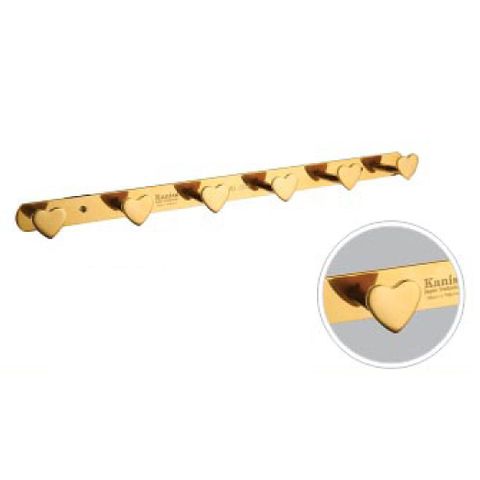  Móc áo tim inox 304 mạ vàng Titanium KS - 17V 