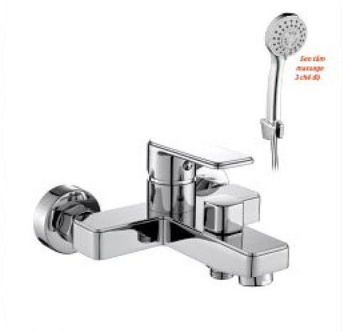 Bộ củ - dây - tay sen nóng lạnh đồng thau mạ crome (tay sen massage 3 chế độ) KS - 2132N 